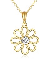 wonderful daisy flower gold baby necklace